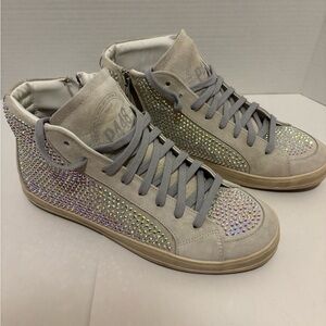 🔵P448 “LIKE NEW” High Top Bedazzle Sneakers